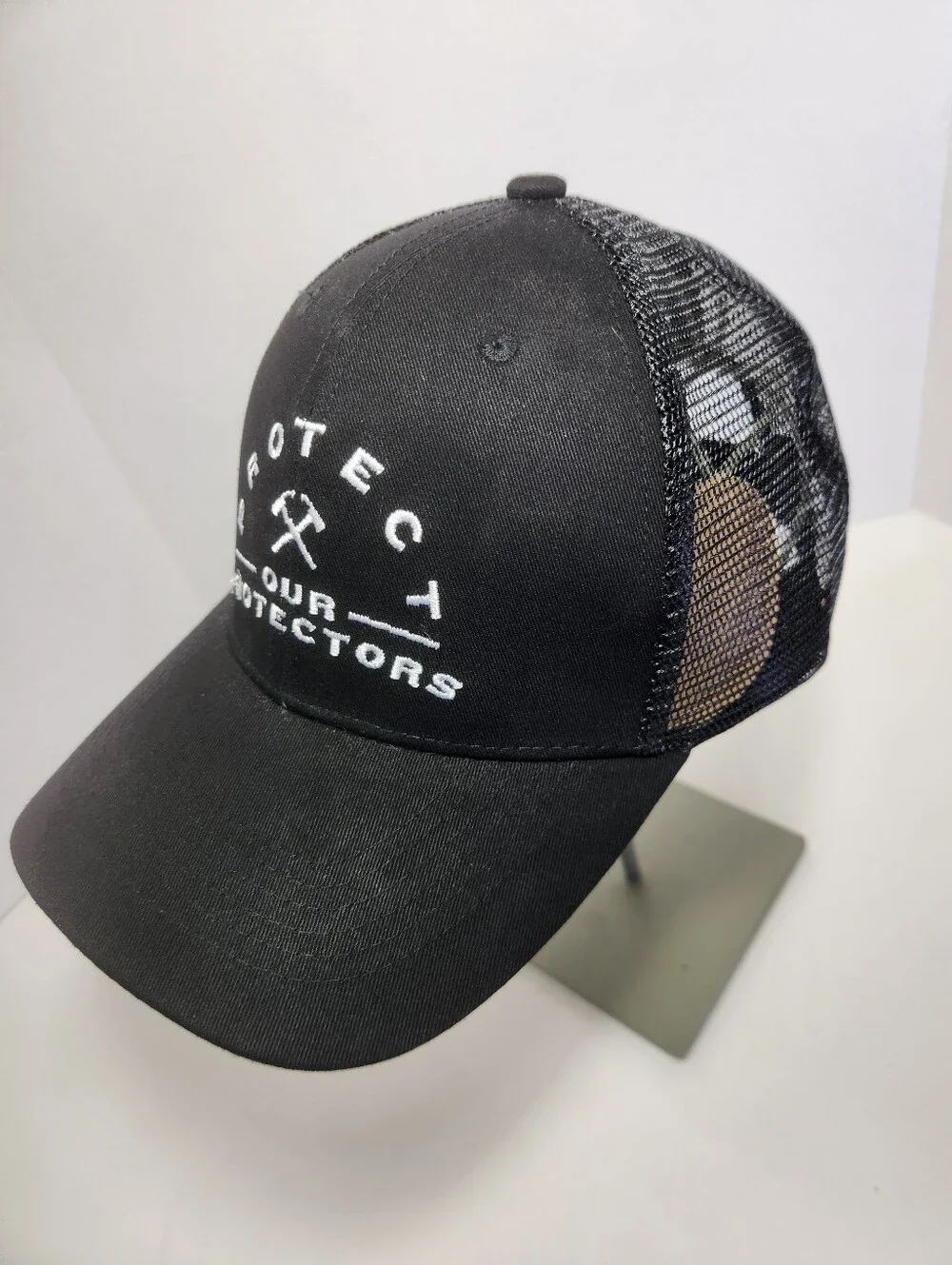 Coors Banquet Protect Our Protectors Black Trucker Hat Mesh Back Snapback Cap